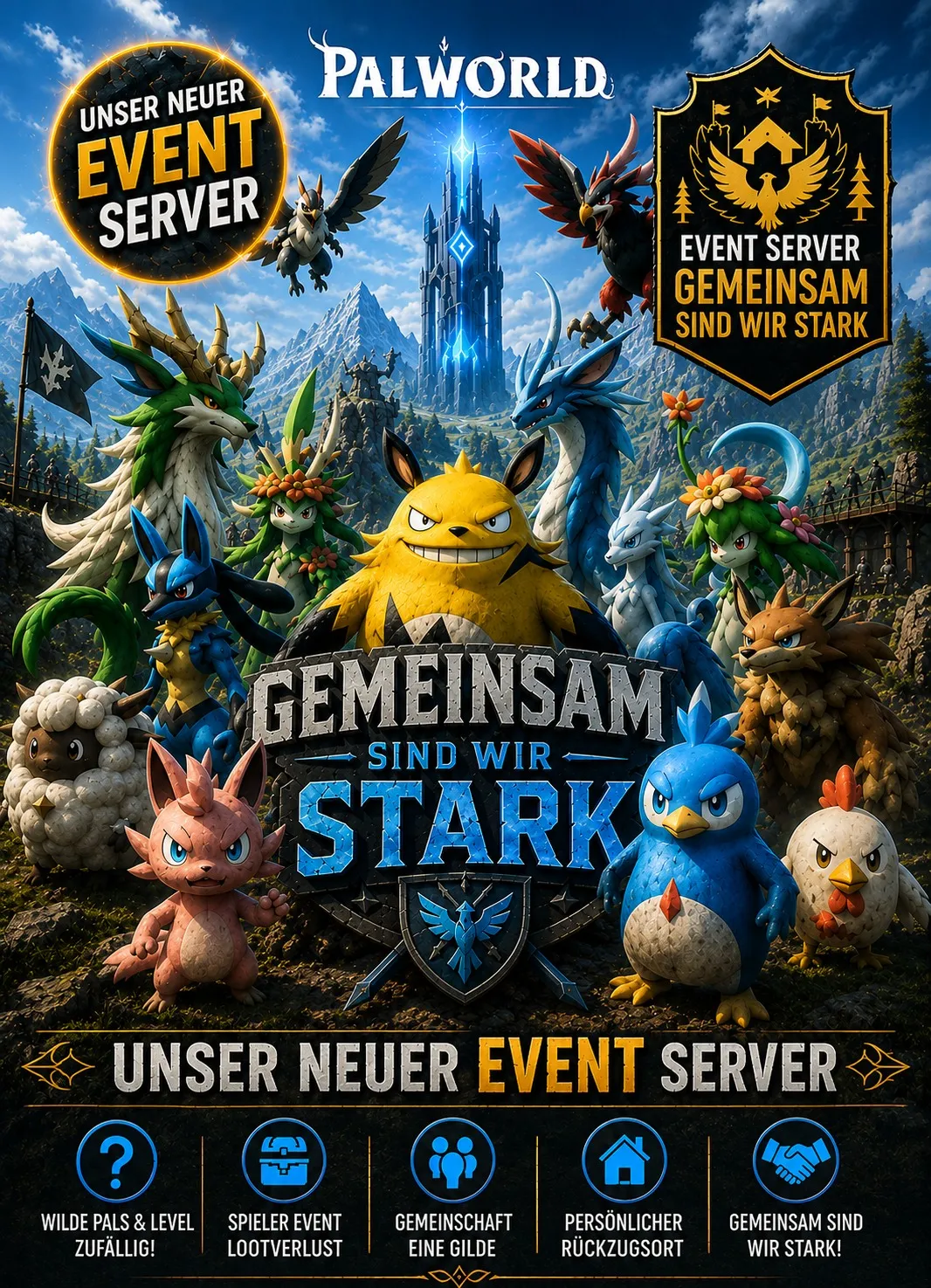 Serverbeschreibungs Banner von [DE] Gemeinsam sind wir stark Event-Server