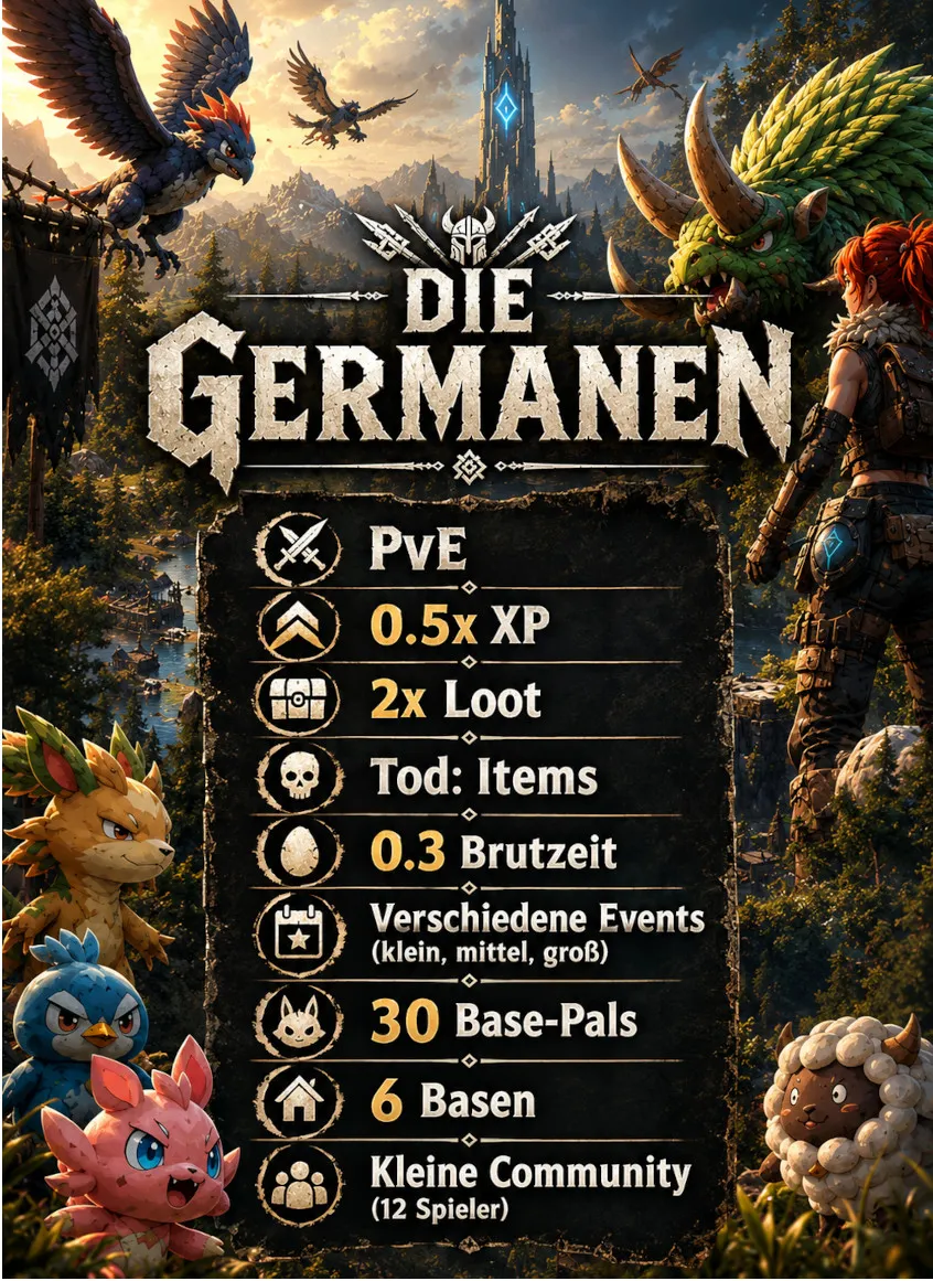 Serverbeschreibungs Banner von [GER & PVE] Die Germanen - 0.5x XP - Casual - LongTerm