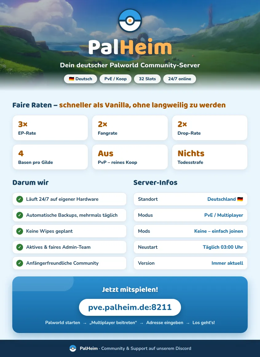 Serverbeschreibungs Banner von Palheim.de Deutschland - High-End PvE - 3x