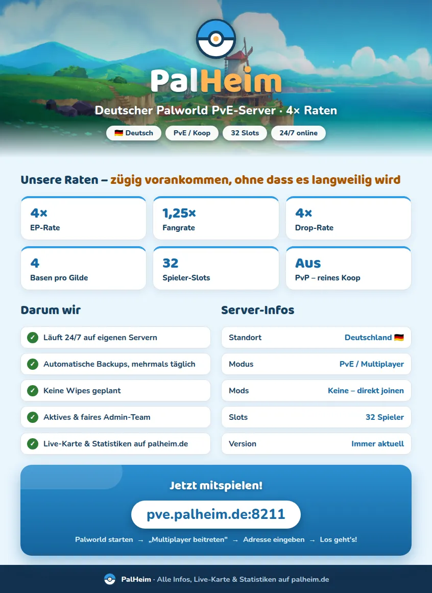 Serverbeschreibungs Banner von Palheim.de Deutschland - High-End PvE - 4x
